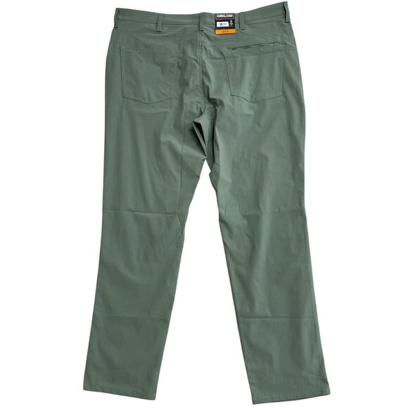 NEW Kirkland Signature Men's 42x34 Commuter Tech Pants Olive Green UPF 50 - Picture 4 of 8